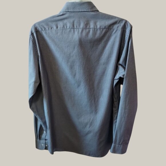 Seven For All Mankind Mens Gingham Button-Up Shirt Blk/Wht Large - Picture 6 of 14